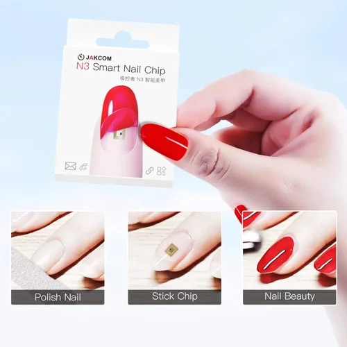 Vista 3 de N3 Smart Nail Chip - Nuevo dispositivo portátil de manicura de uñas incorporado 50 funciones NFC: contactos Pago Enlaces sociales Compartir y disco