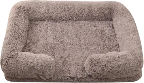 Vista 14 de Camas ortopédicas para perros de gran tamaño con forro impermeable y parte inferior antideslizante, cama rectangular lavable para perros y gatos