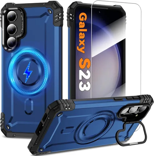 Vista 36 de Funda magnética para Samsung Galaxy S25+ Plus/Galaxy S24+ Plus [Soporte de anillo de cámara integrado] [Protector de pantalla]