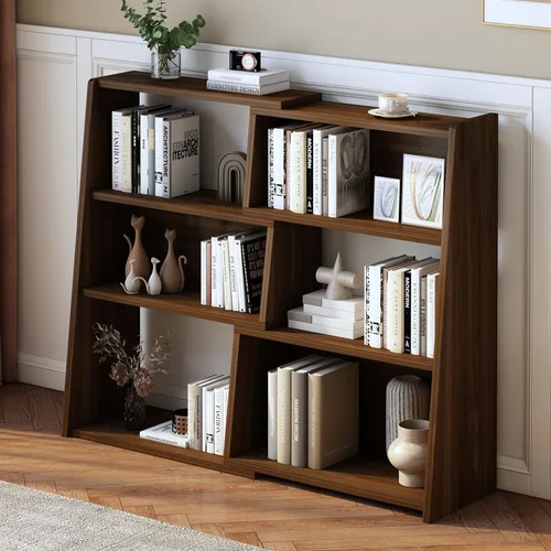 Vista 14 de IOTXY Estantería de madera extensible – Estantería con 3 niveles en escalera, baja y corta, para espacios pequeños o esquinas, negra, L Negro