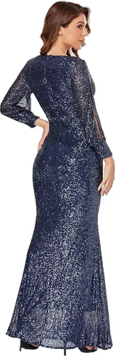 Vista 6 de Womens Sequined Mermaid Evening Dress Sleeve Prom Dress