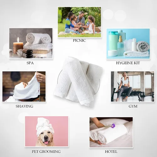 Vista 7 de Juego de 2 toallas de mano para árbol de Navidad, color blanco y negro, juego de 2 toallas de baño absorbentes de copos de nieve, toallas