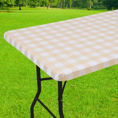 Vista 26 de Smiry Mantel cuadrado de pícnic, manteles de vinilo elásticos impermeables, fundas de mesa de lana cuadriculada con parte trasera de franela