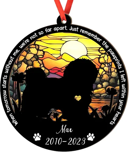 Vista 56 de Adorno personalizado para atrapasoles de sabueso afgano, adorno de Navidad de sabueso afgano – Regalo para perro amante, sabueso afgano