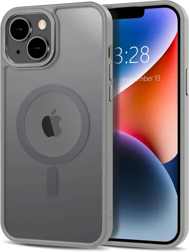 Vista 100 de Anuck - Funda magnética para iPhone 11 compatible con MagSafe, carcasa trasera mate translúcida dura, borde de TPU, delgada, resistente a impactos