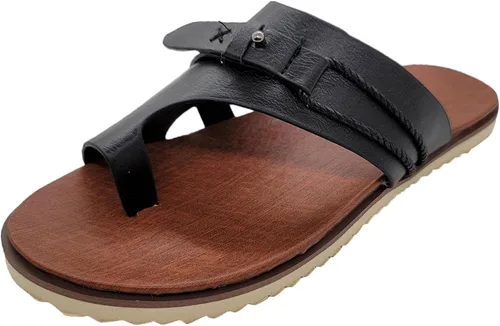 Vista 4 de NOLDARES Sandalias para mujer, informales, de verano, corrección ortopédica, de cuero, con anillo, sandalias de tacón plano, sandalias de playa