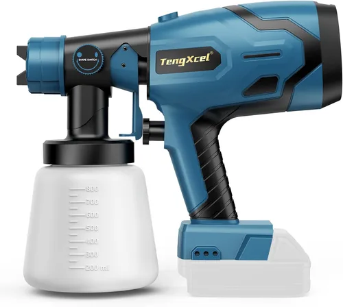 Vista 10 de Rociador de pintura para batería Milwaukee 18V - Pistola de espray HVLP de 600W con motor sin escobillas, botella de gran capacidad de 1000ml y 4