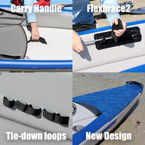 Vista 7 de Sea Eagle RazorLite Kayak inflable – Ligero, punto caído, kayak de turismo de alta velocidad – Solo o en tándem – Asiento trasero alto, remo (s)