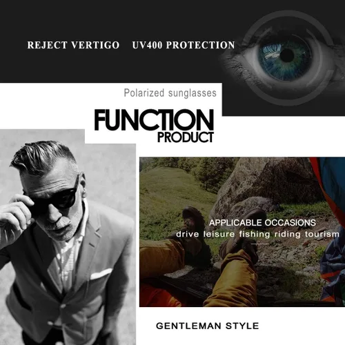 Vista 7 de FEIDUSUN Lentes de sol polarizados para hombre y mujer, lentes de sol retro negros para conducir, pescar, protección UV
