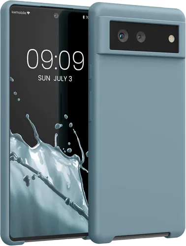 Vista 58 de kwmobile Funda Compatible con Google Pixel 6 Pro - Funda de teléfono de silicona TPU con acabado suave - Azul Arrecife