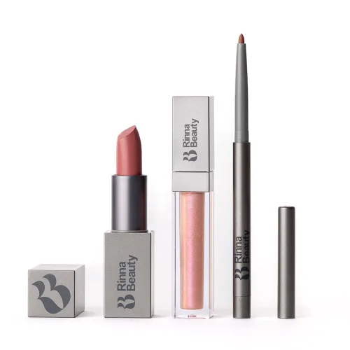 Vista 17 de Rinna Beauty Icon Lip Kit - Amelia - Kit de labios todo en uno, incluye lápiz labial, brillo de labios, delineador de labios, aspecto rosa dulce