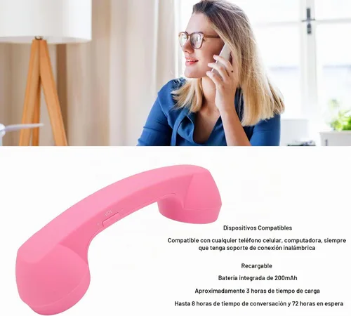 Vista 3 de Teléfono retro con Bluetooth, receptor de teléfono a prueba de radiación para teléfono celular con llamada cómoda, clásico vintage inalámbrico