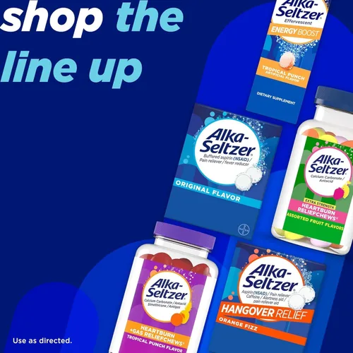 Vista 4 de Alka-Seltzer Alivio de la acidez estomacal, 36 tabletas efervescentes, limón lima, 36 unidades (paquete de 4)