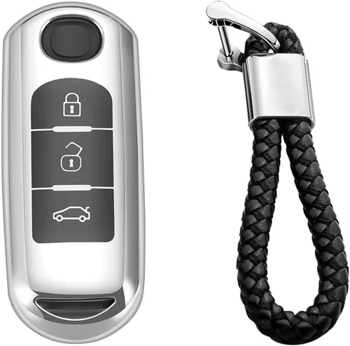 Vista 13 de Funda de silicona suave para llavero Mazda 2 3 5 6 8 CX3 CX4 CX5 CX7 CX9 MX5 Miata para Toyota Yaris para Scion iA TPU Case, Negro - piel