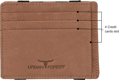 Vista 3 de Urban Forest Cartera mágica de cuero para hombre, Tabaco vintage, Casual