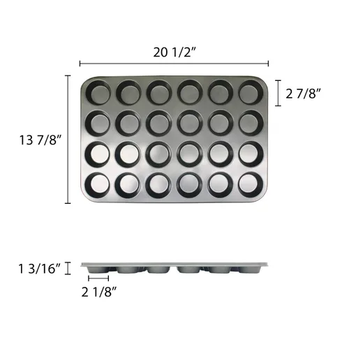 Vista 2 de Thunder Group SLKMP024 - Molde para magdalenas de 24 tazas, antiadherente, 0.016 in