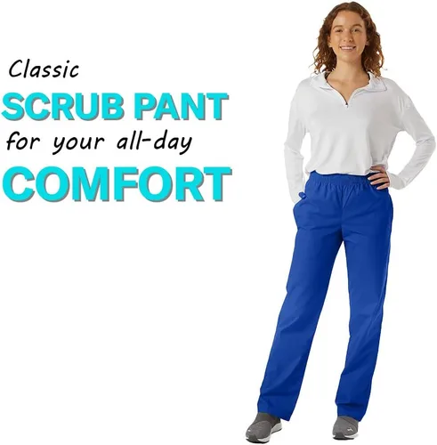 Vista 6 de SPECTRUM UNIFORMS Pantalón médico unisex, pantalones de uniforme médico clásicos ultra suaves, pantalones de cintura elástica, pantalones médicos