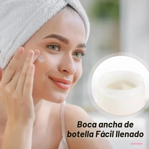 Vista 5 de 6 unids 8 oz 8.5 fl oz tarros cosméticos de plástico blanco con tapas