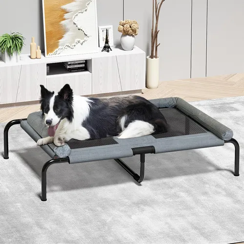Vista 8 de PETIME Cama elevada refrescante para mascotas, cunas elevadas para perros pequeños, hamaca portátil para mascotas para interiores y exteriores
