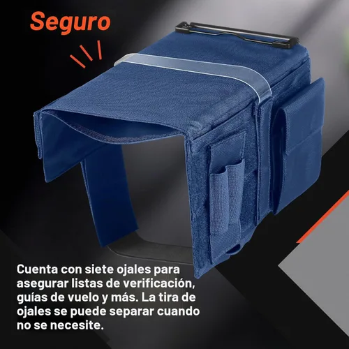 Vista 5 de Fullhawl Rodillera reversible Pilot Classic Portapapeles y soporte para Azul