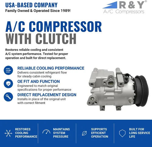 Vista 2 de Compresor de CA RYC y embrague de A/C FG358