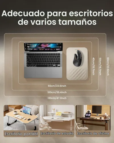Vista 3 de ProtoArc MP50 - Alfombrilla de mouse ergonómica con reposamuñecas, alfombrilla de mouse MP50 con diseño de masaje, espuma viscoelástica suave y base