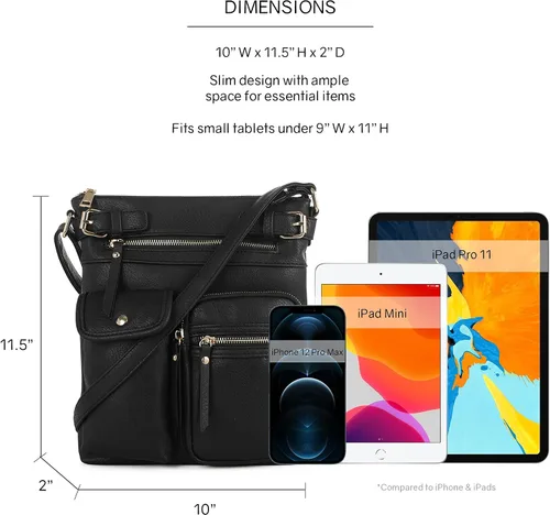 Vista 3 de Bolso tipo bandolera para mujer SG SUGU Katie, liviano, con varios bolsillos