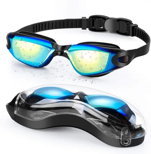Vista 10 de Portzon Dynamics - Gafas de natación anti niebla, transparentes, sin fugas, para adultos, hombres y mujeres