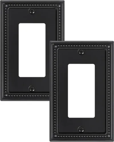 Vista 147 de Paquete de 2 cubiertas de placa de interruptor de luz de doble palanca, cubiertas decorativas de placa de doble interruptor Pearls, placa de pared