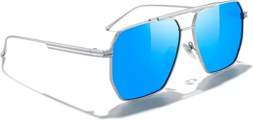 Vista 6 de MERRY'S Lentes de sol cuadrados polarizados de gran tamaño para mujeres y hombres, estilo vintage, retro, UV400, lentes de sol clásicos grandes