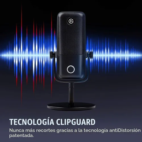 Vista 5 de Elgato Wave:1 - Micrófono de condensador USB cardioide premium para transmisión, juegos, oficina en casa, software mezclador gratuito, complementos