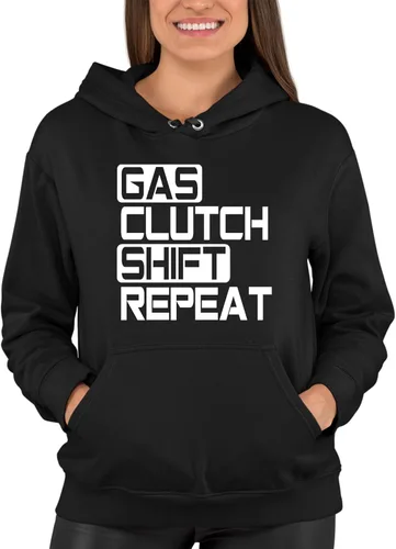 Vista 5 de Go All Out Sudadera con capucha Gas Clutch Shift Repeat para hombre y mujer