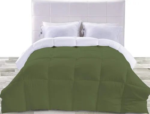Vista 28 de BedDecor Edredón reversible de microfibra de alta calidad de 400 GSM, relleno de microfibra de 15.16 oz/m², 600 hilos, 100% algodón egipcio sólido