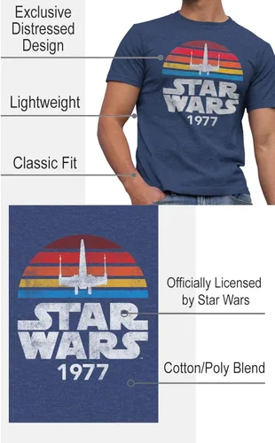 Vista 2 de STAR WARS 1977 Logo Rainbow X-Wing - Camiseta para hombre