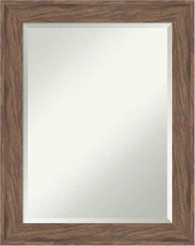 Vista 82 de Amanti Art Espejo de baño marrón para sobre lavabo, espejo rectangular de 24x20 Caleb Brown para tocador, marco rústico pequeño de estilo campestre