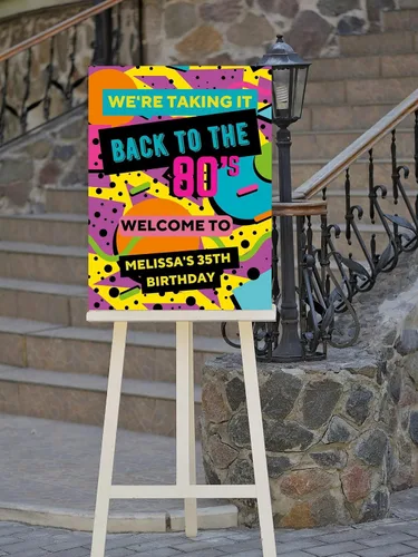 Vista 9 de 90th Birthday Welcome Sign with Photo, 90 Years Loved Poster, Personalized Milestone Celebration Decoration, Elegant Entryway Display, Custom Party