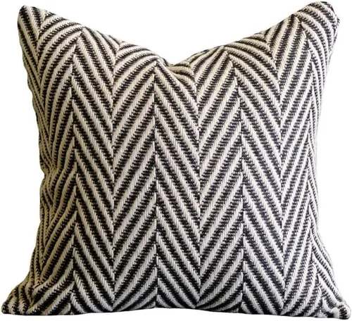 Vista 12 de vctops Funda de cojín de punto bohemio en blanco y negro, funda de cojín tejida con flecha, decoración cuadrada para sofá, dormitorio, sala