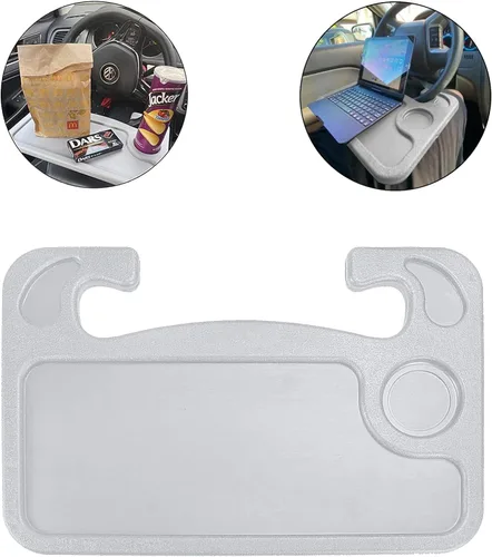 Vista 7 de JUSTTOP Escritorio de Volante de Coche para Laptop, Accesorios Multiusos de Coche para Viajes, Bandejas de Soporte de Asiento de Coche para Comer