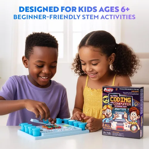 Vista 6 de Kit de ciencia My First Coding & Computer Science Kit, de Playz – Aprende sobre códigos binarios, cifrado, algoritmos y pixelación a través