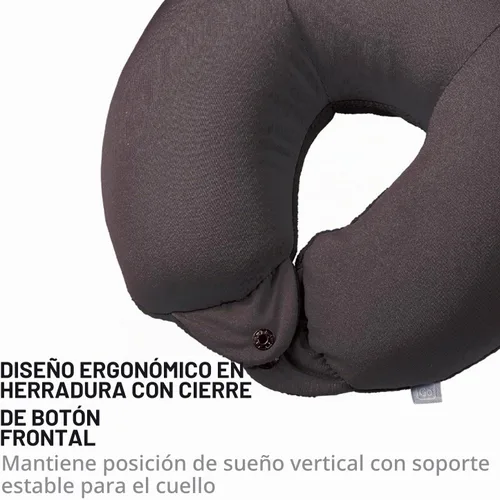 Vista 6 de Pijama clásico tipo puf, cómoda almohada de viaje rellena de micropolybeans Negro