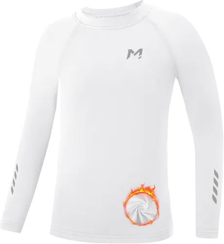 Vista 18 de Moozava Camiseta térmica de compresión para niños, manga larga, forro polar, para jóvenes, para fútbol, béisbol, fútbol, capa base