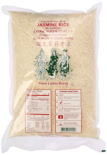 Vista 2 de Three Ladies - Arroz Jasmine de Grano Largo, 5 libras (011109)