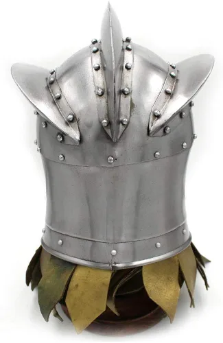 Vista 3 de Medieval Warrior Casco Kingsguard de marca usable para adultos Disfraces medievales Plata