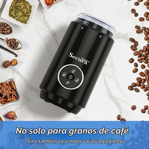 Vista 6 de Secura Brands Molinillo eléctrico de grano de café, negro