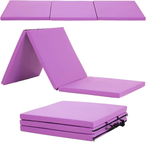 Vista 9 de Gymnastics Tumbling Mat Portable Gymnastics Mat Foldable Tumbling Mat 2ft W 6ft L/4ft W 6ft L/4ft W 8ft L/4ft W 10ft Exercise Mat Yoga Mat with