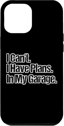 Vista 10 de Funda para iPhone 12 mini con diseño de chico de coche, con texto en inglés "I Can't I Have Planans In My Garage