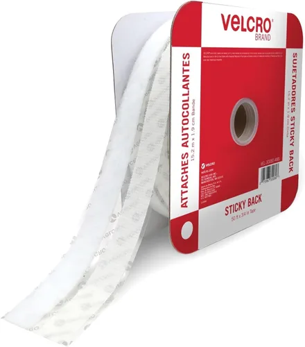Vista 20 de VELCRO Brand Rollo de cinta negra de 5 pies x 3/4 pulgadas Con adhesivo Corte las tiras a la longitud deseada Cierres de gancho y bucle