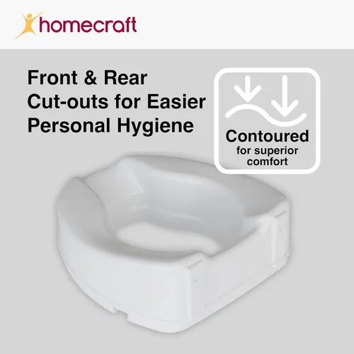 Vista 5 de Homecraft Savanah - Asiento de inodoro elevado, asiento de inodoro elevado de 4 pulgadas de alto que se bloquea en inodoros estándar, asiento