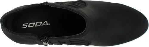 Vista 5 de SODA Chance - Botines de punta redonda y tacón apilado para mujer