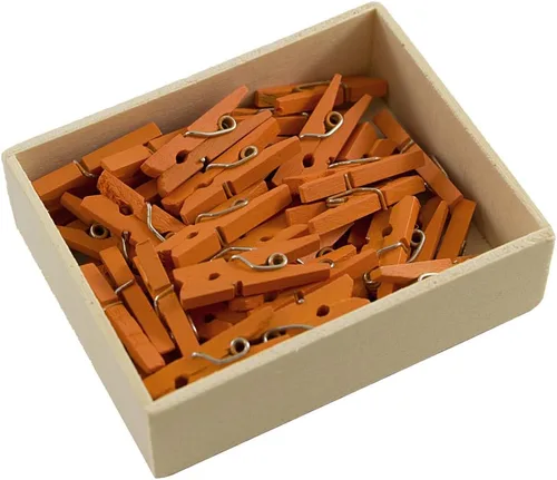 Vista 28 de JAM Papel® Mini Madera Ropa Pin Clips – 1 1/8" & 7/8 – 50 por caja, Blanco